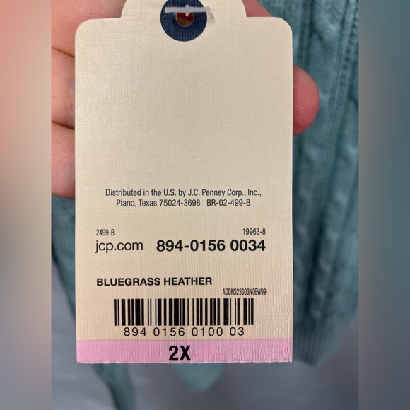 St John’s Bay V-Neck Cable Knit Sweater Womens size 2X - Picture 9 of 9